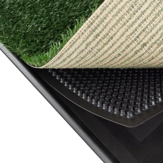 Artificial Grass Puppy Pee Pad for Dogs and Small Pets - 20x30 Reusable 3-Layer Training Potty Pad with Tray - Dog Housebreaking Supplies by PETMAKER image {6}