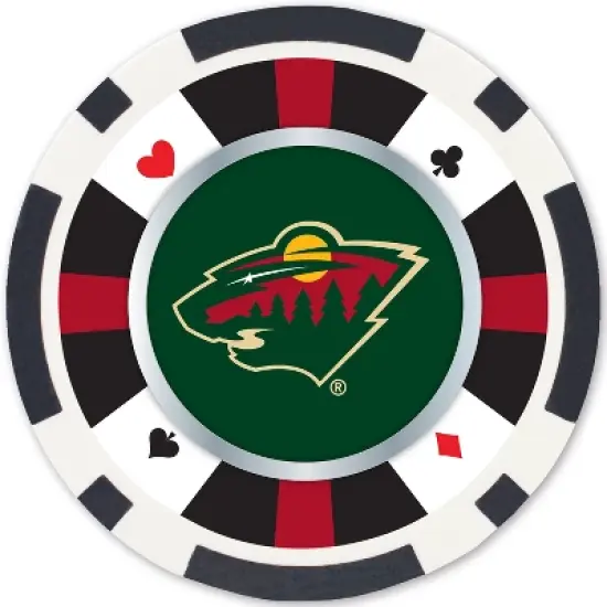 MasterPieces Casino Style 100 Piece Poker Chip Set - NHL Minnesota Wild image {2}