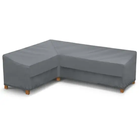 Akefit V-Shaped Patio Sectional Sofa Cover Waterproof Windproof Outdoor Furniture Protector Gray with Vents image {7}