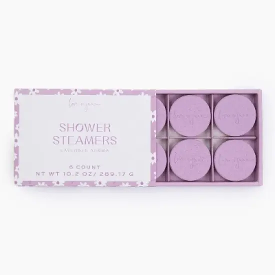 6ct/10.2oz Lavender Shower Steamers: Non-Toxic Vegan Bath Bombs, Alcohol-Free, Paraben-Free, Shower Bomb Tablets image {1}