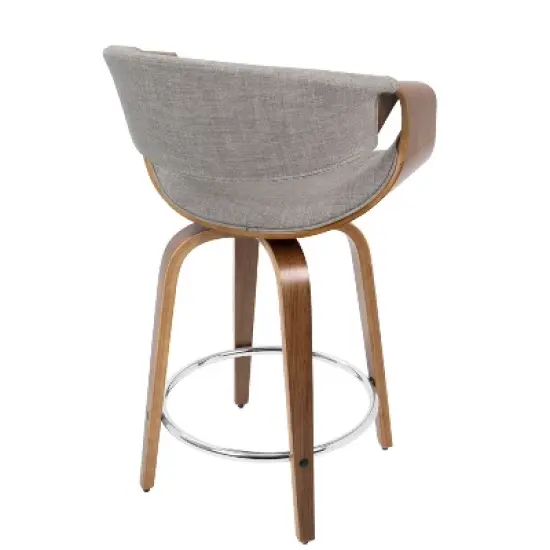 Set of 2 Curvini Mid-Century Modern Counter Height Barstools - LumiSource image {4}