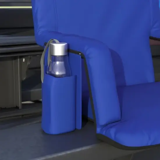 Emma and Oliver Portable Stadium Chair with Armrests, Reclining Padded Back & Seat, Lightweight Metal Frame & Backpack Straps, Storage Pockets image {6}