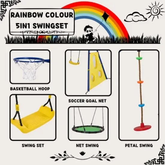 Dexmalle rainbow colour interesting 5in1 swingset image {6}
