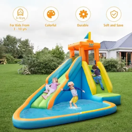 Costway  Kids Bounce House Castle Splash Water Pool Without Blower image {5}