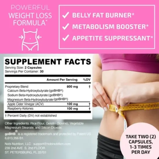 Vegan Women's Fat Burner Capsules, Nobi Nutrition, 60ct image {2}