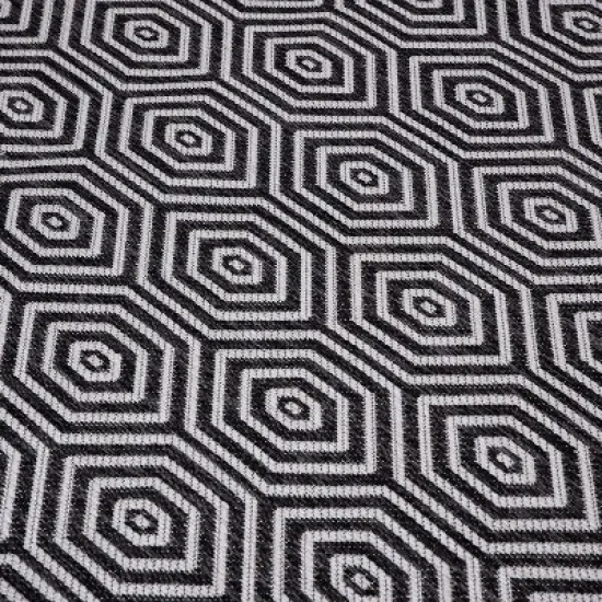 World Rug Gallery Modern Geometric Textured Flat Weave Indoor/Outdoor Area Rug image {5}