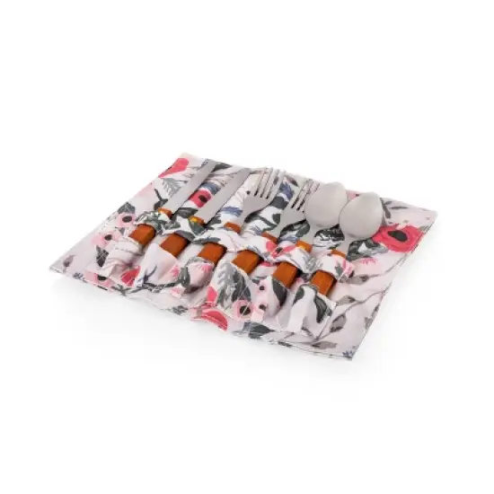 Picnic Time Promenade Floral Pattern Picnic Basket: Wicker & Canvas, Botanical Design, Disney's The Little Mermaid image {5}