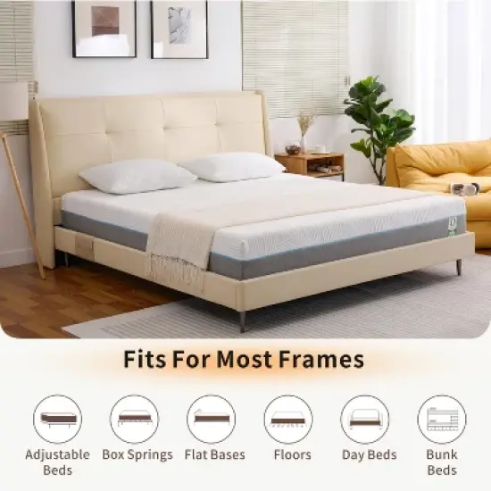 Vipbear 12 Inch TXL/Full/Queen Mdeium Firm Memory Foam Mattress for Pressure Relief Cooling Gel Bed Mattresses with Removable Cover CertiPUR-US image {3}