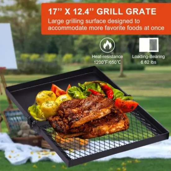 Winado Folding Swivel Campfire Grill Portable Cooking Grate Over Fire Pit image {6}