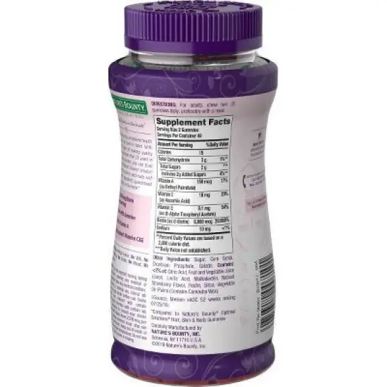 Nature's Bounty Optimal Solutions Advanced Hair, Skin & Nails Gummies with Biotin - 80ct image {1}