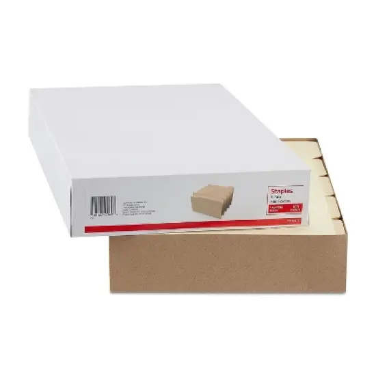 Staples Manila File Folders Legal 5 Tab Assorted Position 100/Box 163378 image {3}
