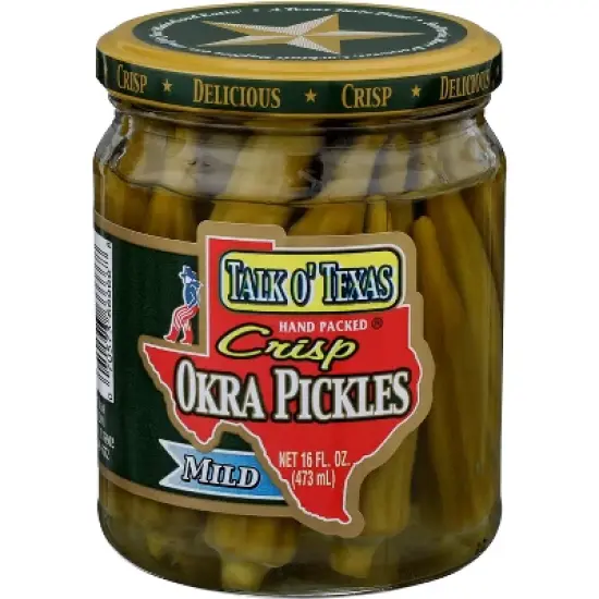 Talk O' Texas Crisp Okra Pickles Mild - Case of 12 - 16 oz image {1}