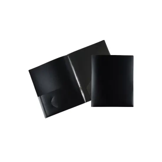 JAM Paper 4-Pocket Heavy Duty Folders Black 2/Pack (389MP4bl) 389MP4BL image {1}