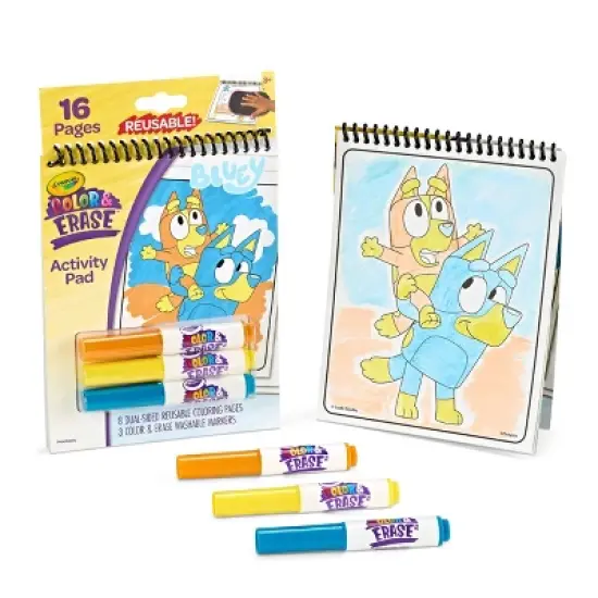 Crayola Bluey Color & Erase Reusable Activity Pad: Mess Free Coloring Book for Creative Travel Activities image {2}