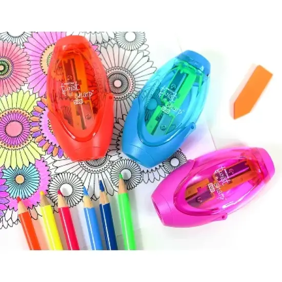 Bostitch Twist-n-Sharp&trade; Duo Pencil Sharpener, Assorted Colors, Pack of 6 image {6}