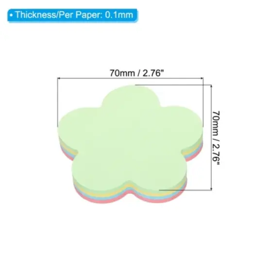 Unique Bargains Flower Shape Bright Colorful Sticky Notes 100 Sheets/Pad image {1}