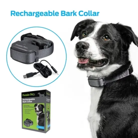Premier Pet Rechargeable Bark Adjustable Collar - Black image {10}