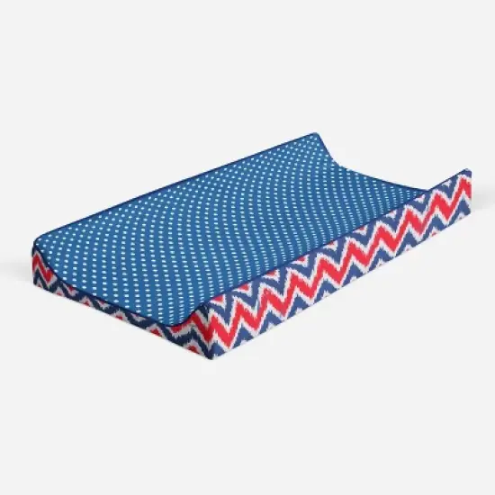 Bacati - MixNMatch Navy/Red Pin Dots Changing Pad Cover image {6}
