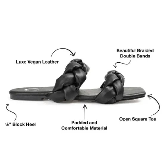 Journee Collection Womens Arietta Slide Low Block Heel Sandals image {7}