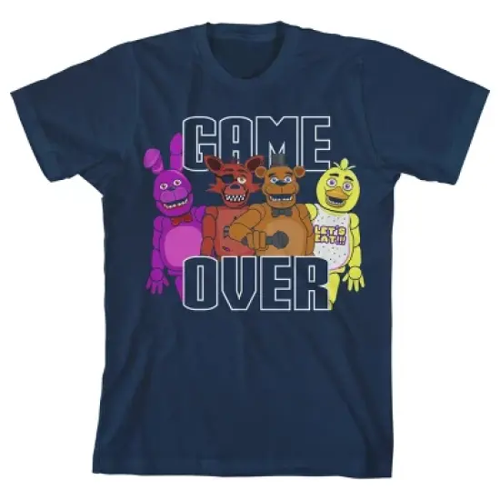 Five Nights at Freddy's Game Over Main Characters Boy's Navy T-shirt image {3}