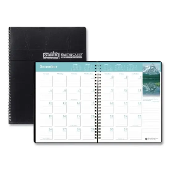 Earthscapes Recycled Ruled Monthly Planner, Landscapes Color Photos, 11 x 8.5, Black Cover, 14-Month: Dec 2025 to Jan 2027 image {5}