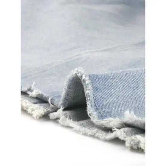 Agnes Orinda Women's Plus Size Denim Button Down Raw Hem Denim Vests image {5}