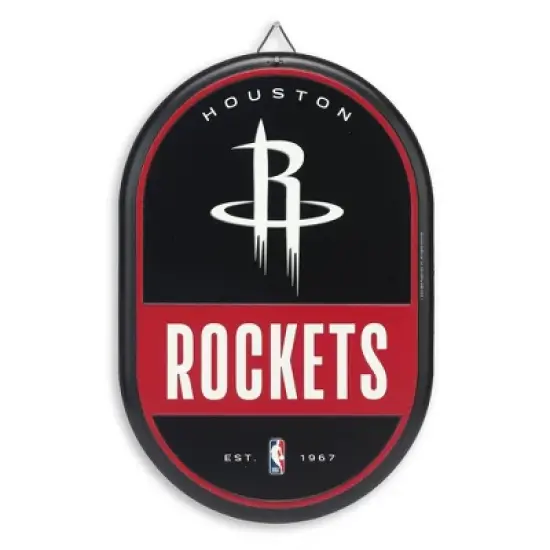 NBA Houston Rockets Embossed Metal Pill Wall Sign: Sports Art Vertical Panel image {4}