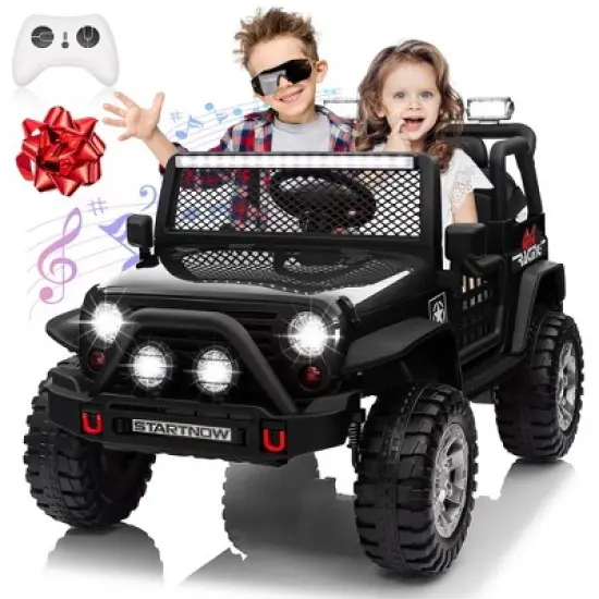 JOYRACER 24V 2-Seater Ride-On Toys Truck for Kids, 4&times;200W Motors, Electric Toys Car w/ 4 Wheels Spring Suspension, 3 Speeds, LED, Bluetooth Music image {7}
