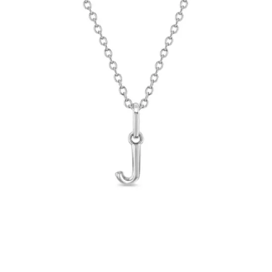 Girls' Tiny Initial Letter Sterling Silver Necklace - In Season Jewelry image {19}
