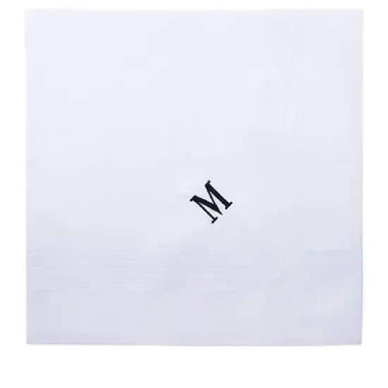 Men's Cotton Monogrammed Handkerchiefs Initial Letter Hanky image {10}