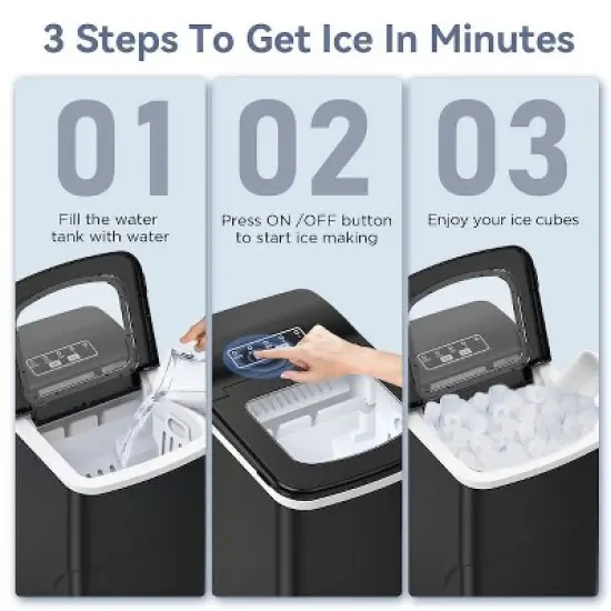 Kismile 26-lbs. Ice Per day Countertop or portable Bullet Ice Maker image {5}