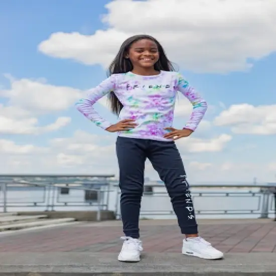 FRIENDS Girls Pajama Pants and Shirt Sleep Set Little Kid to Big Kid  image {1}