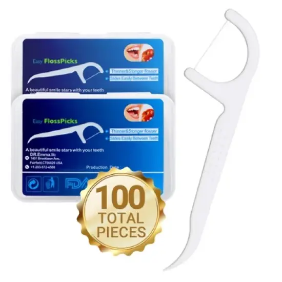YEVYO 100 PCS Dental Floss Picks for Teeth Cleaning - 2-in-1 Tooth Flossers with Grip Handle Dental Pick - Ideal Flossing Picks for Adults, Office image {8}
