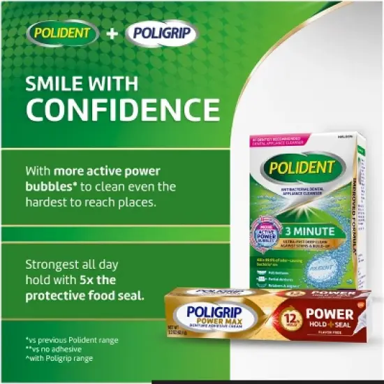 Poligrip Denture Power Hold and Seal - 2.2oz/2pk image {9}