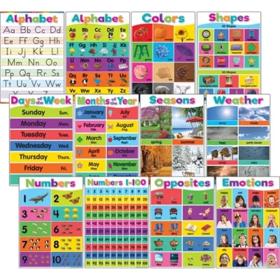 Teacher Created Resources Colorful Early Learning Small Posters (12 Pack) - Classroom Supplies image {4}