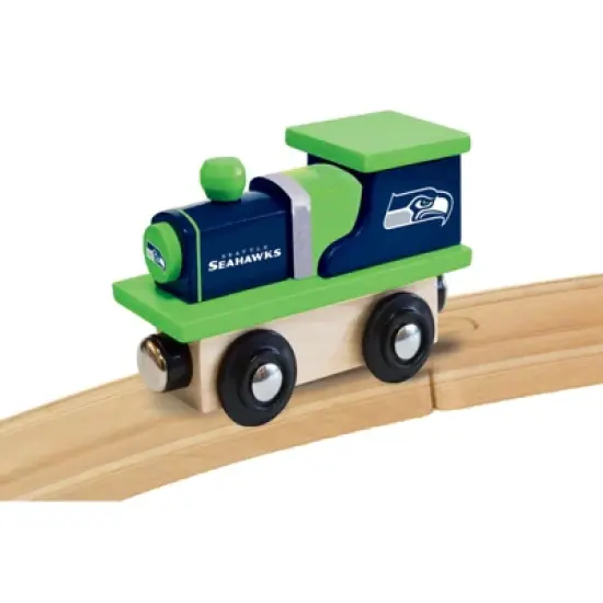 MasterPieces Officially Licensed NFL Seattle Seahawks Wooden Toy Train Engine For Kids image {3}
