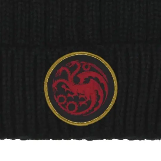 Game Of Thrones: House Of The Dragon Beanie Targaryen Yarn Knit Beanie Hat Cap Black image {3}