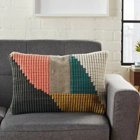 14"x20" Oversize Life Styles Woven Geometric Lumbar Throw Pillow - Mina Victory image {3}