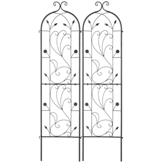 VEVOR Garden Trellis for Climbing Plants, 60 x 15 in, 2 Packs Rustproof Metal Garden Flower Trellis, Outdoor Climbing Rose Trellis Cucumbers Support image {8}