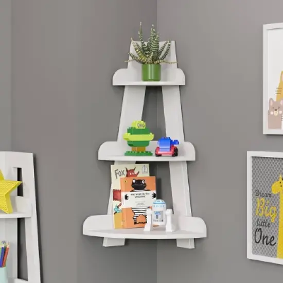 Kids' Corner Ladder Wall Shelf White - RiverRidge Home image {2}