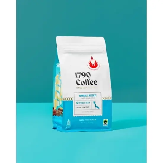 1790 Coffee Admiral&rsquo;s Reserve Medium-Dark Roast Whole Bean Coffee &ndash; 12 oz image {5}