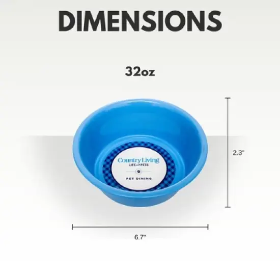 Country Living Set of 2 Coated Stainless Steel Heavy-Duty Dog Bowls &ndash; Available in 3 Colors (32oz Each) image {5}