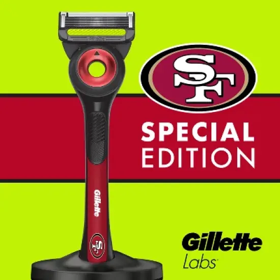 Gillette Labs Men's Special NFL 49ers Edition Shaving Razor with 4 Refills and Magnetic Stand image {7}
