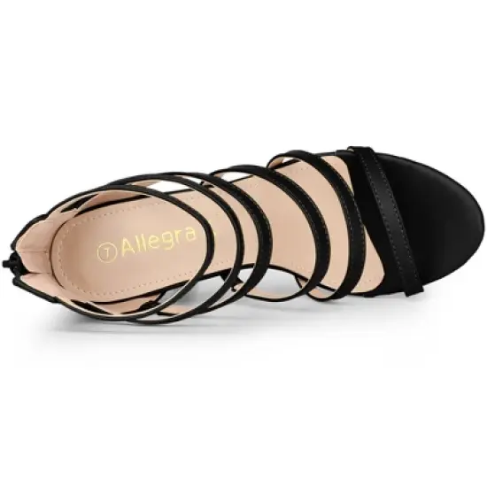 Allegra K Women's Platform Gladiator Strappy Stiletto Heel Sandals image {3}