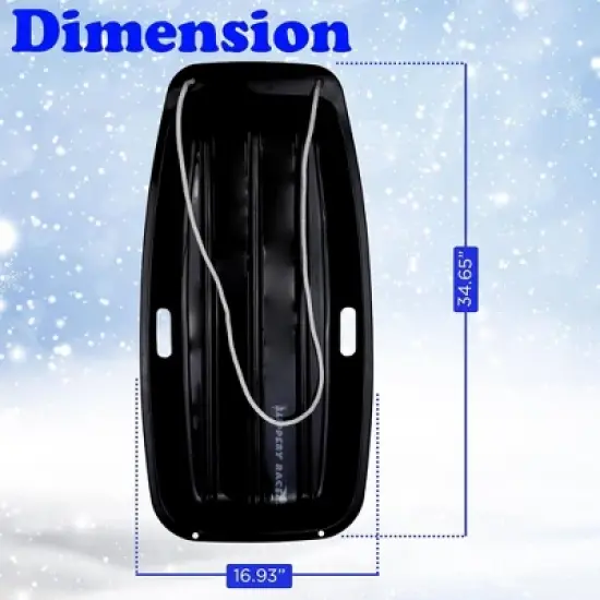 Slippery Racer Downhill Sprinter Flexible Kids Toddler Plastic Cold-Resistant Toboggan Snow Sled with Pull Rope and Handles -35 Inch- (2 Pack) image {2}