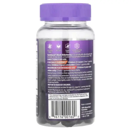 Sambucol Black Elderberry Gummies for Kids - Kids Elderberry Gummies, Added Vitamin C & Zinc, Black Elderberry Gummies Kids, Toddler Elderberry image {2}