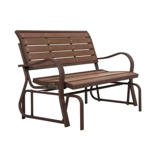 Lifetime Glider Bench, Faux Wood, Brown 60290 image {10}