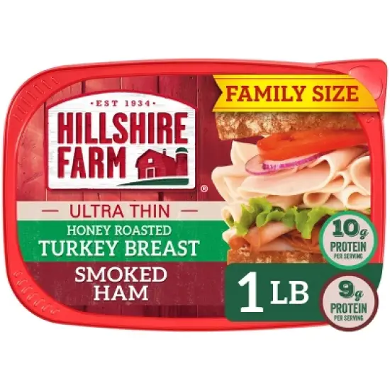 Hillshire Farm Ultra Thin Honey Roasted Turkey Breast & Smoked Ham Variety Pack - 16oz image {9}