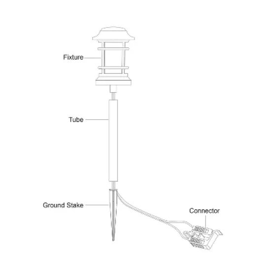 VAXCEL Westmont Low-Voltage Black Outdoor Landscape Path Light LED Clear Glass image {8}