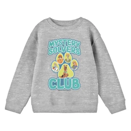Scooby Doo Mystery Solvers Club Crew Neck Long Sleeve Athletic Heather Youth Sweatshirt image {2}